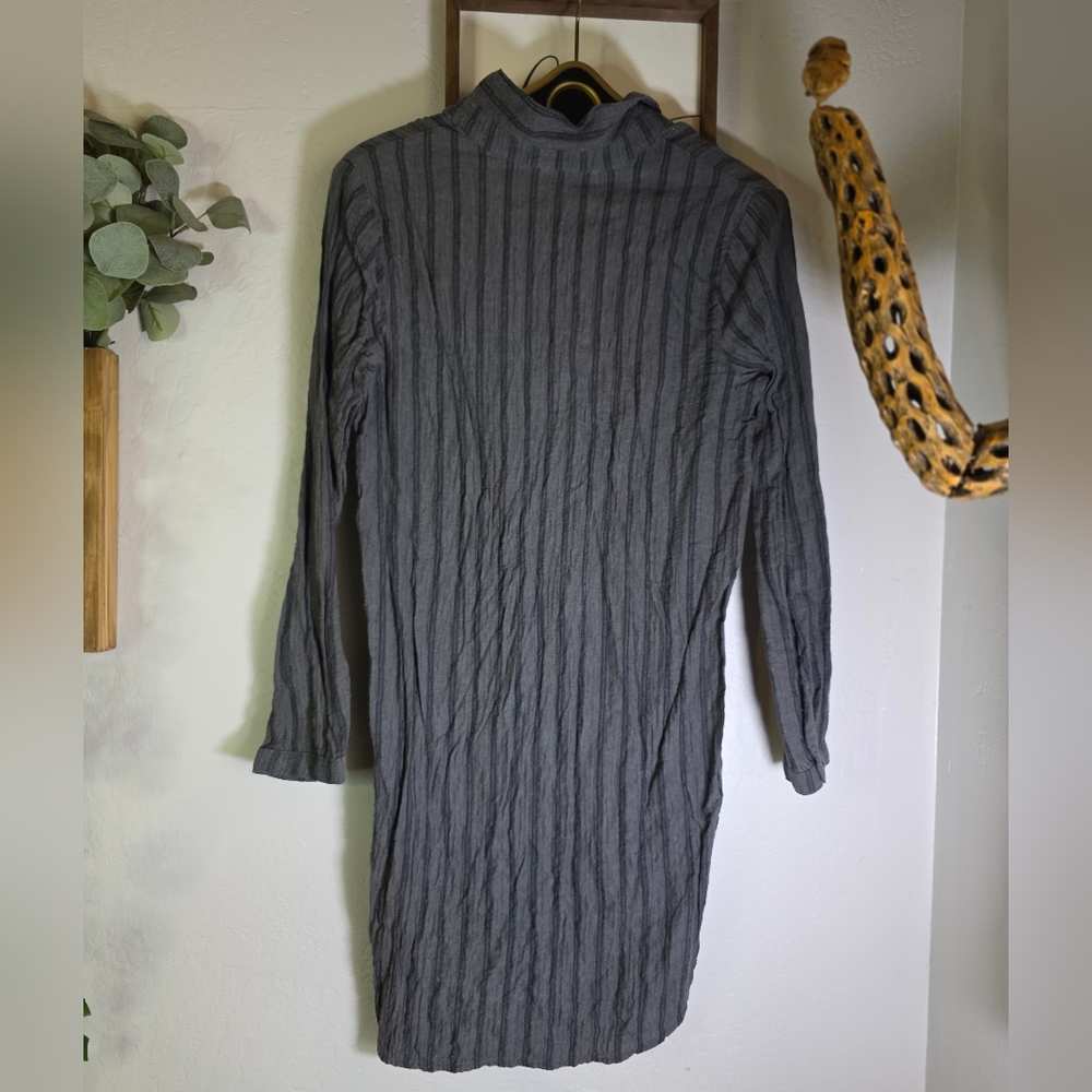 Cloth And Stone Anthropologie Gray Striped Women's Tunic Dress Size Medium - Picture 2 of 6